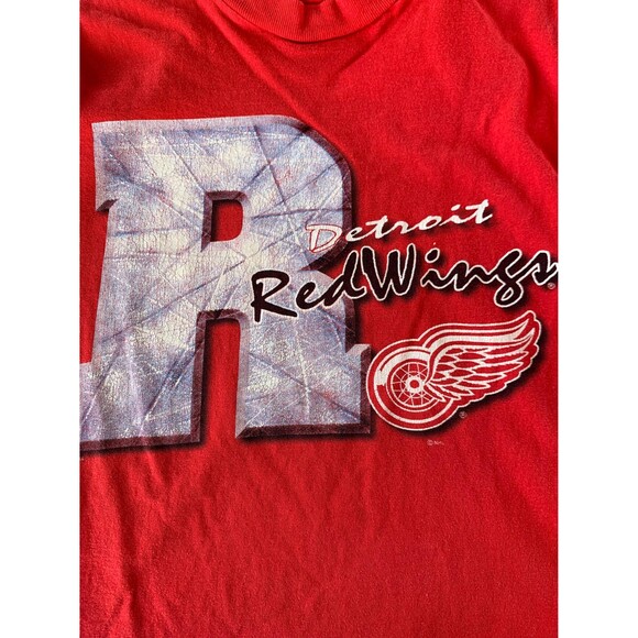 Vintage Y2K Detroit Red Wings NHL Red Long Sleeves Shirt Size 10/12 - Picture 2 of 7